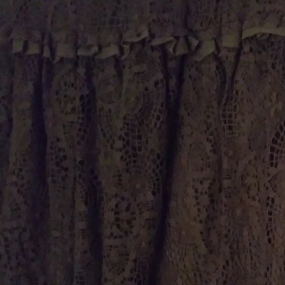 Blacklist Lip Service Lace Crochet Maxi Skirt, Ruffles Witchy Goth Rare Black - Picture 8 of 17